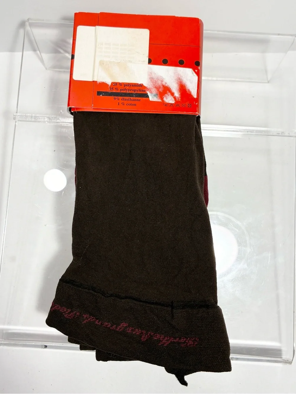 Berthe France Angel Pattern Opaque Tights Brown Berry Size 3/4 (M/L)